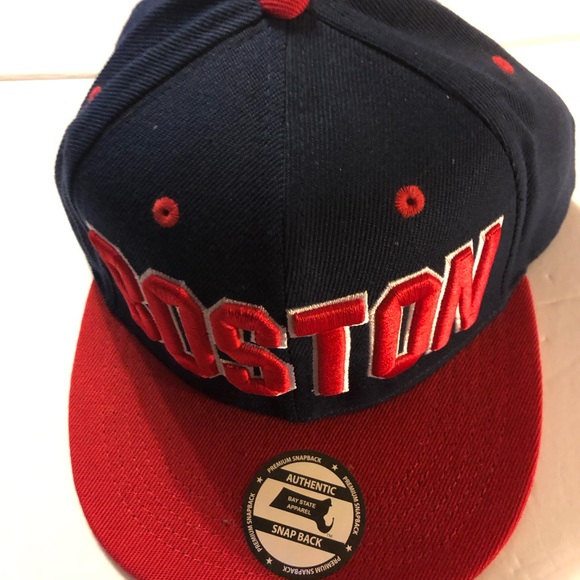 Bay State Apparel NWT Snapback Boston Hat Navy/Red - Picture 6 of 10